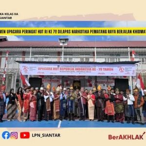 Momen Upacara Peringat HUT RI ke 79 Di Lapas Narkotika Pematang Raya Berjalan Khidmat