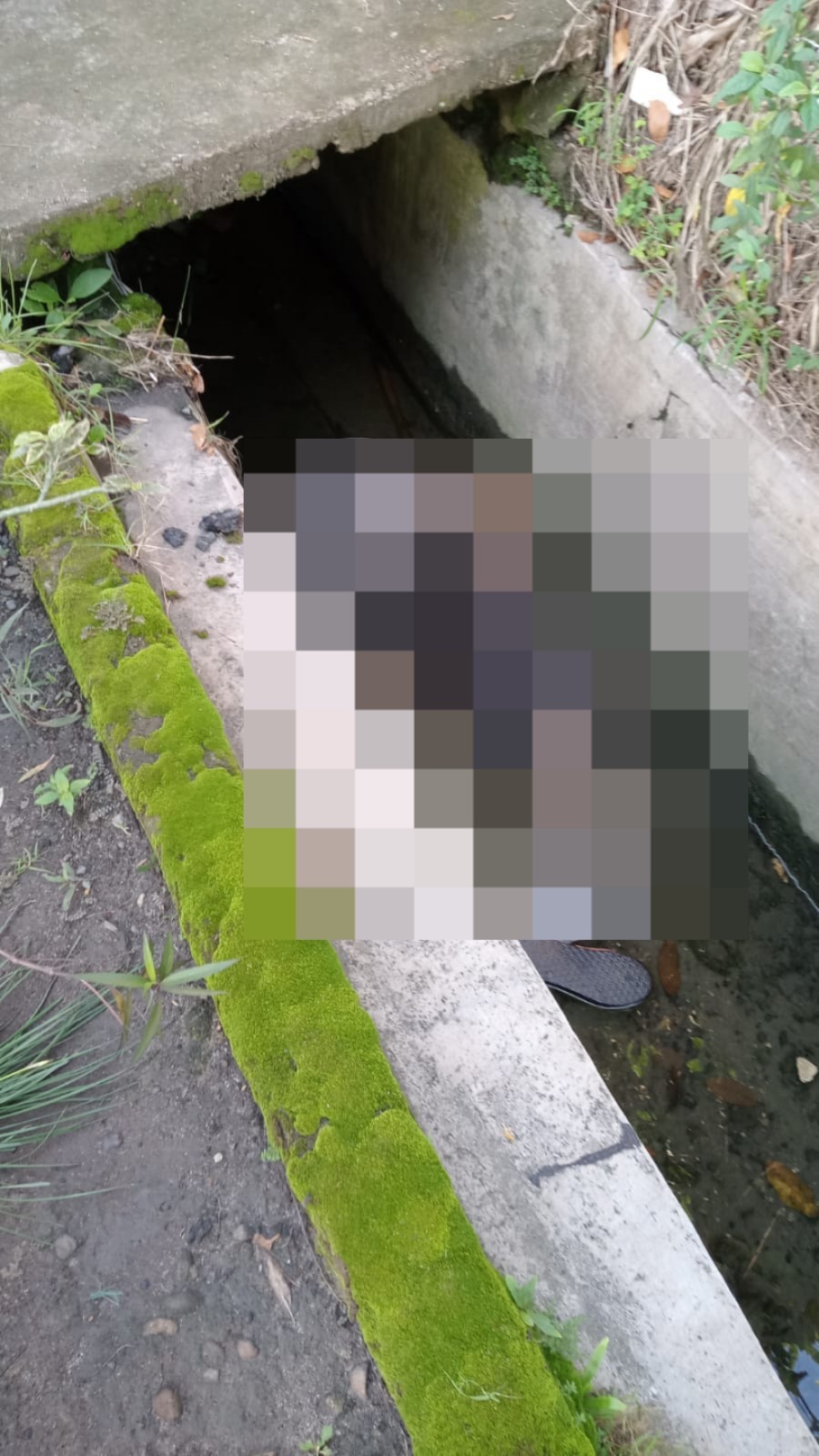 Polisi Evakuasi Pria Tua Yang Ditemukan Meninggal di Parit Depan Rumahnya