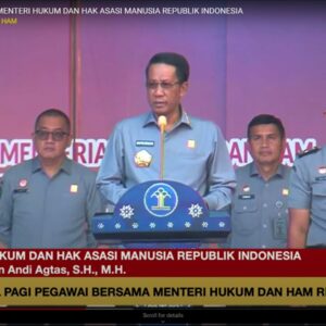 Menuju Era Baru bersama Menkumham Baru, Jajaran Lapas Pematangsiantar Turut dalam Apel Pagi Bersama