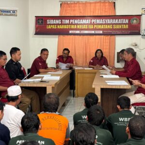 59 WBP Lapas Narkotika Kelas IIA Pematangsiantar Ikuti Sidang TPP