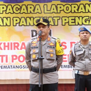 Kapolres Pematangsiantar Pimpin Upacara Kenaikan Pangkat Pengabdian Wakapolres Dan Purna Bakti