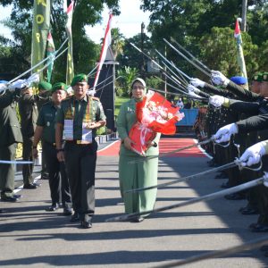 Penyambutan Danrem 022/PT Kolonel Inf Agus Supriyono di Makorem 022/PT