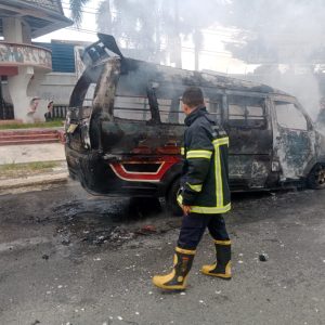 Kebakaran Satu Unit Angkot Sinar Beringin, Kapolsek Siantar Martoba Tidak Ada Korban Jiwa