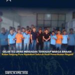 Gelar Tes Urine Mendadak terhadap Warga Binaan Rutan Tanjung Pura Nyatakan Seluruh Hasil Pemeriksaan Negatif