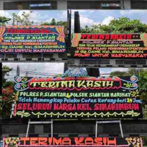 Berhasil Ungkap Kasus Pencurian dengan kekerasan, Polres Pematangsiantar Dibanjiri Papan Bunga Ucapan Selamat