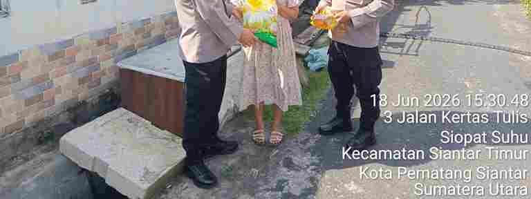 Sambut HUT Bhayangkara Ke-80 Tahun 2026, Polsek Siantar Timur Bagikan Bansos Kepada Warga Membutuhkan