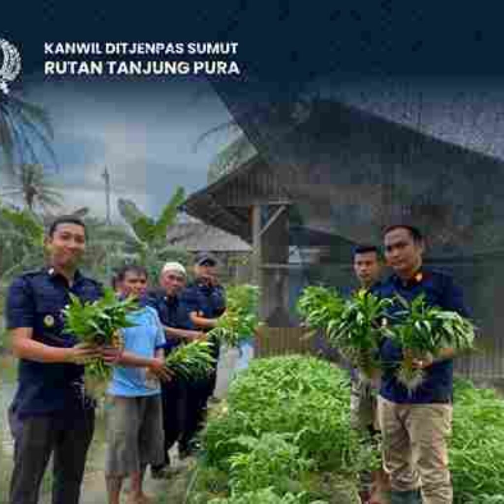 Panen 65 Kilogram Kangkung, Rutan Tanjung Pura Distribusikan Hasil Panen Dukung Penuh Ketahanan Pangan Nasional