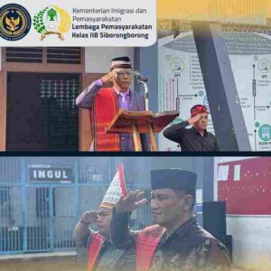 Semarakkan Harganas Ke-33, Lapas Kelas IIB Siborongborong Gelar Upacara Bendera Berbalut Pakaian Adat Nusantara