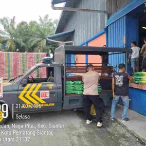 GPM Polsek Siantar Selatan Disambut Antusias Warga, 100 Karung Beras SPHP Terjual