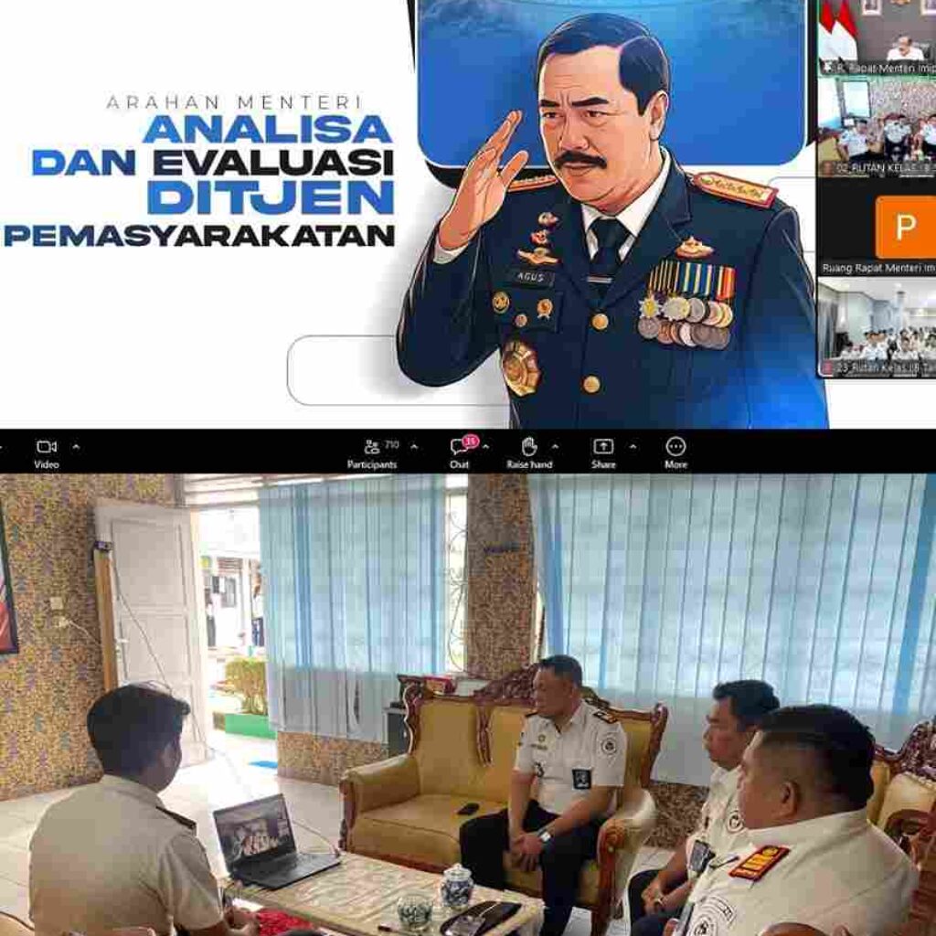 Rutan Kelas IIB Sidikalang Ikuti Rapat Koordinasi Pembentukan Pusat Rehabilitasi dan Rapat Analisis Evaluasi Pemasyarakatan secara Virtual
