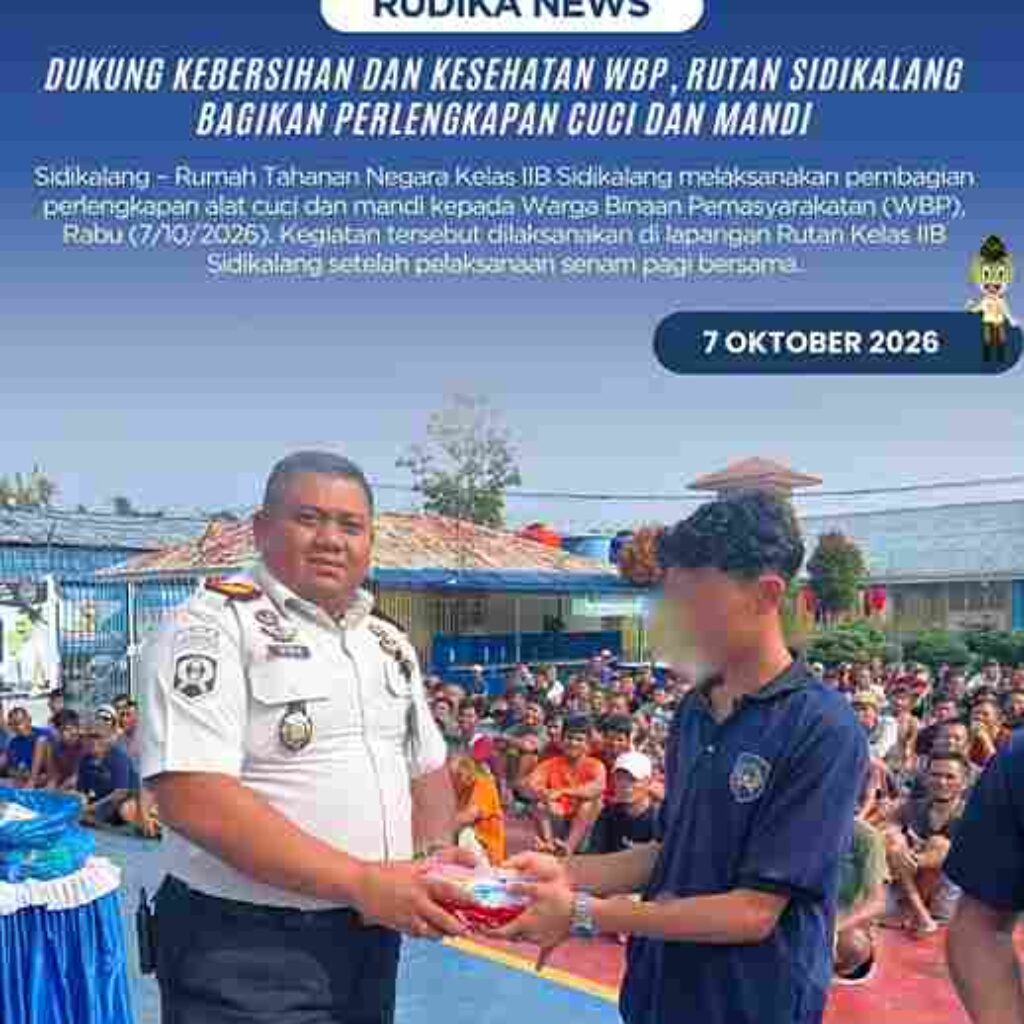Dukung Kebersihan dan Kesehatan WBP, Rutan Sidikalang Bagikan Perlengkapan Cuci dan Mandi