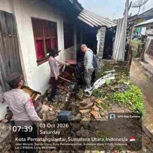 Kapolsek Siantar Utara Cek TKP Kebakaran di SMP Negeri 6
