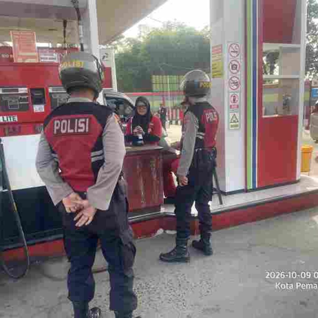 Sat Samapta Polres Pematangsiantar Patroli dan Monitoring Pengisian BBM di SPBU