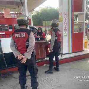 Sat Samapta Polres Pematangsiantar Patroli dan Monitoring Pengisian BBM di SPBU