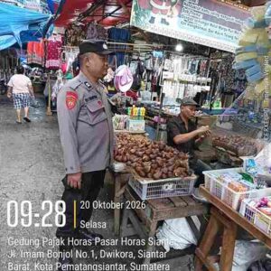Polsek Siantar Barat Patroli dan Monitoring Pasar Murah di Pasar Horas