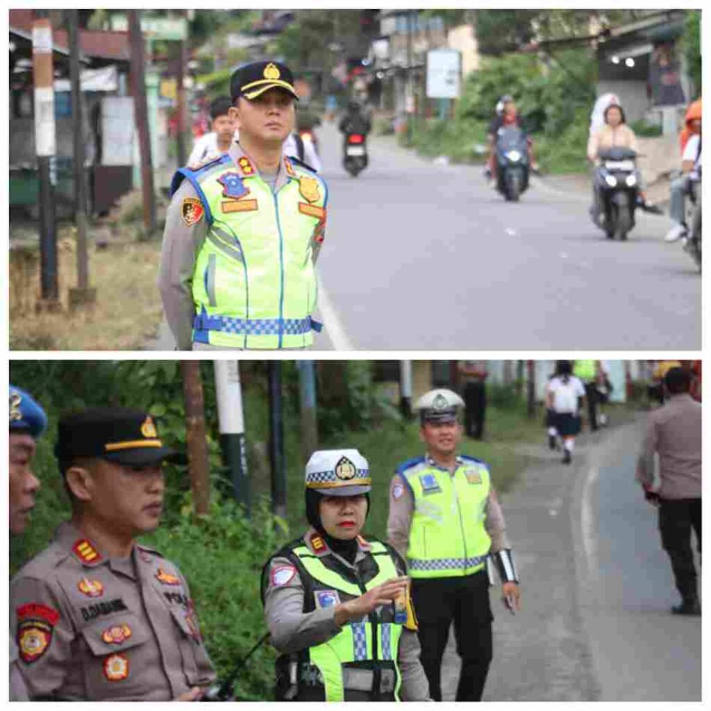 Kapolres Simalungun Turun Langsung Atur Lalu Lintas Jam Sibuk Pagi di Simpang Polsek Panei Tongah, Imbau Sopir Tak Angkut Penumpang di Atas Kap Mobil