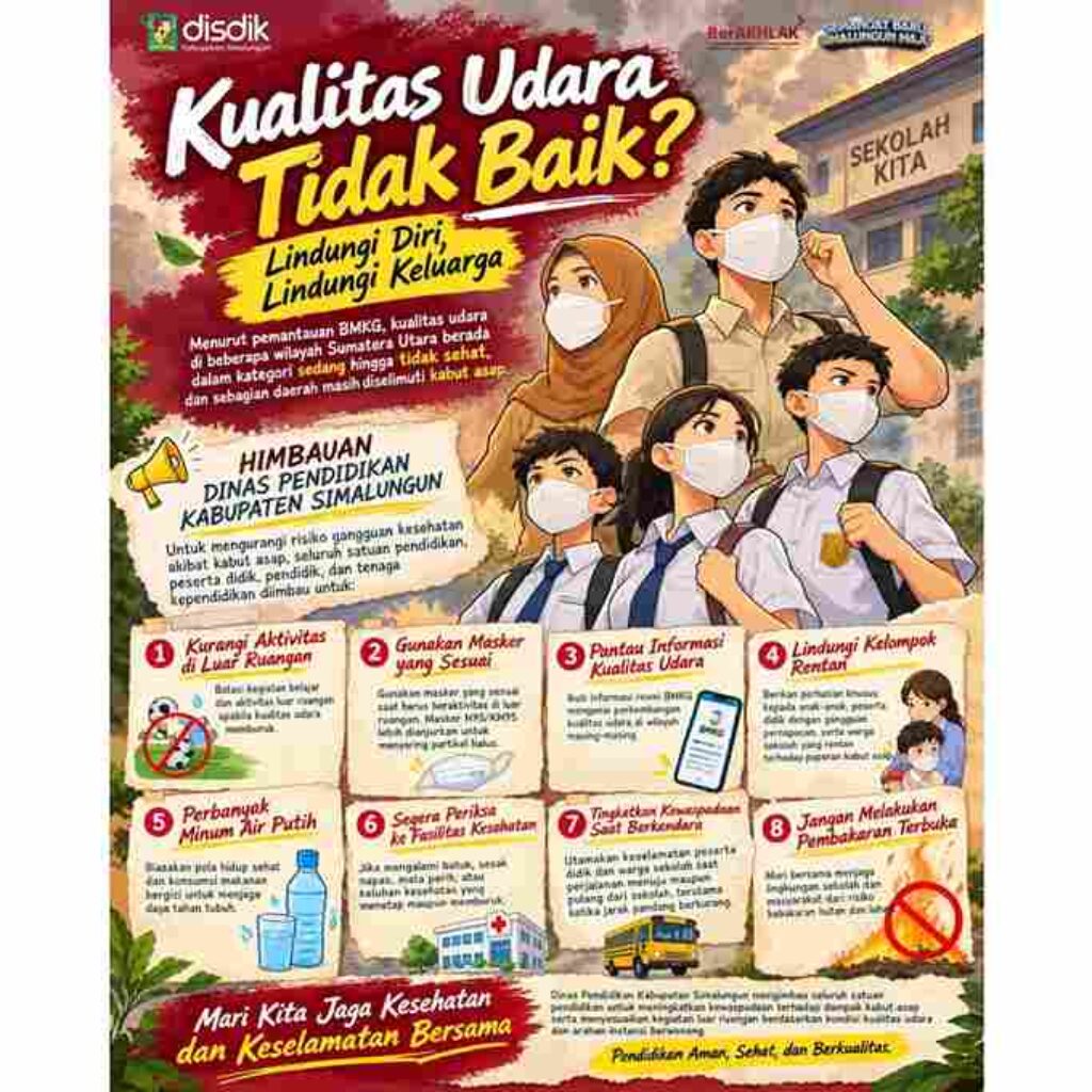 Kualitas Udara Memburuk akibat Kabut Asap, Disdik Simalungun Keluarkan 8 Imbauan Penting untuk Sekolah